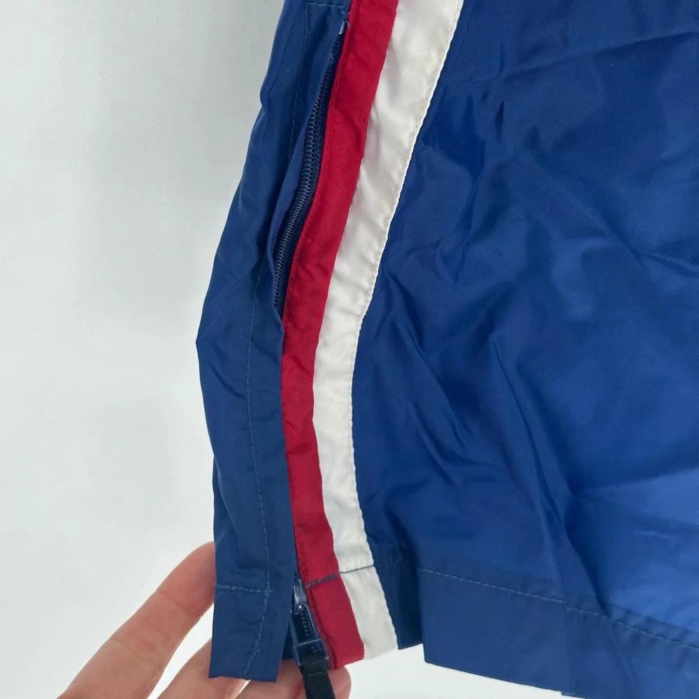 Vtg 90s Nike Kids Blue Nylon Track‎ Pants with Red White Stripe Accent XL READ